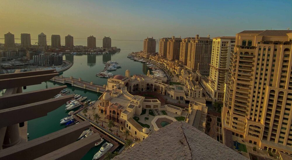 Skyline Shot of Port and Buildings