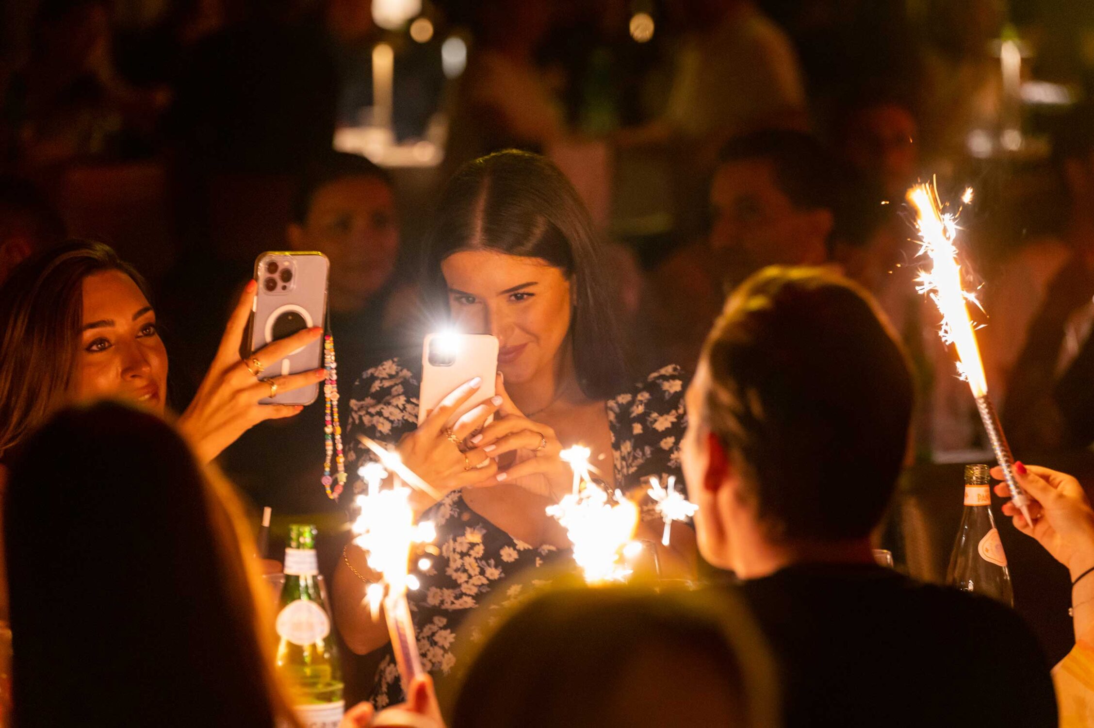 Taking photo of sparklers